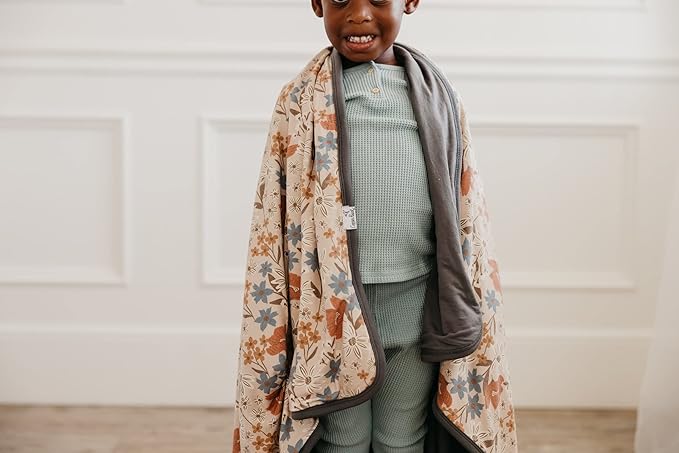 Copper Pearl Eden Three-Layer Quilt: Soft, Breathable Toddler Blanket | Cozy Baby Quilt for Newborns | 46x46 Premium Polyester/Rayon