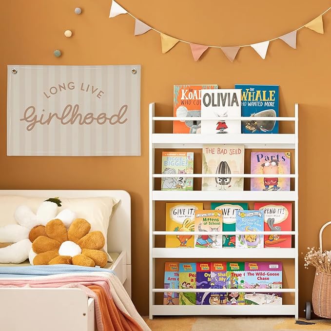 Girls Room Decor Long Live Girlhood Linen Banner Hanging Flag Vintage Pink Banner for Nursery Playroom Wall Decor for Kids Bedroom Dorm Toddler Decorations Trendy Room Decor 30x20 In (Girlhood)