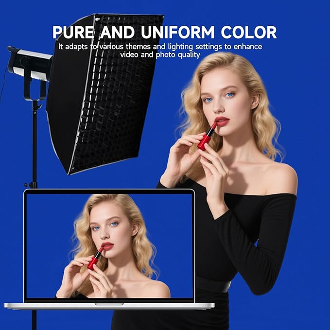 YSKE-Y1 10x10ft Blue Photo Backdrop, Seamless Fabric Background Photography Backdrop Curtain Screen for Photoshoot Video Studio Party