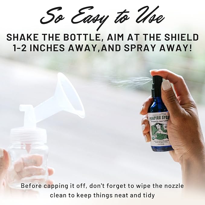 Legendairy Milk Pumping Spray 4 oz., Helps Sore Nipples & Clogged Ducts, Organic Lubricant for Breast Shields and Flanges, Vegan Breast Pump Spray, Natural & Lanolin-Free, Made in USA