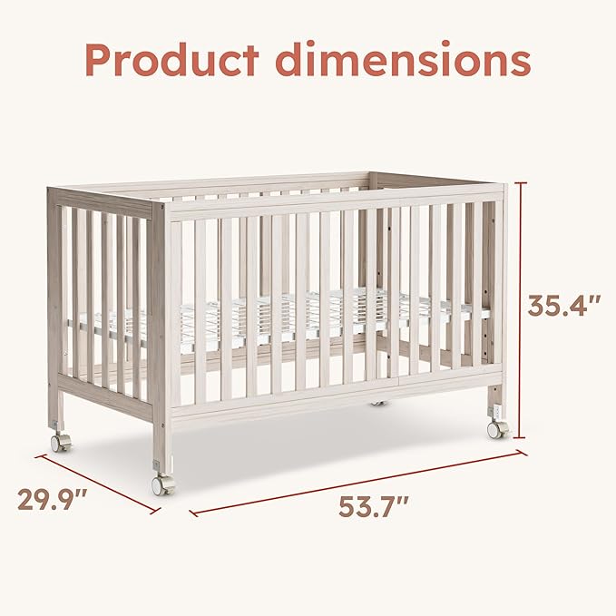 MAMAZING EvoNest Baby Crib, 11 in 1 Convertible Crib with Wheels, 100% New Zealand Wood Growing Bed, 4 Adjustable Mattress Height,Washed Natural