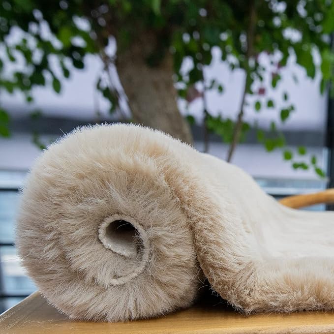 White Fluffy Faux Rabbit Fuzzy Fur Rug for Living Room Machine Washable Shaggy 2x8 Runner Rug for Bedroom Nursery Rectangle Rugs