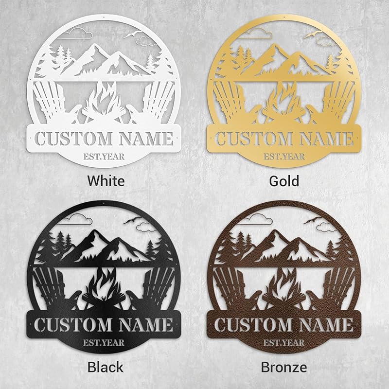 Custom Metal Signs Metal Name Sign Metal Wall Art Split Letter Monogram Wall Decor Metal Wall Art Last Name Sign Family Name Sign Personalized Wedding Gift Fire Pit Sign Outdoor Decor Cabin Sign