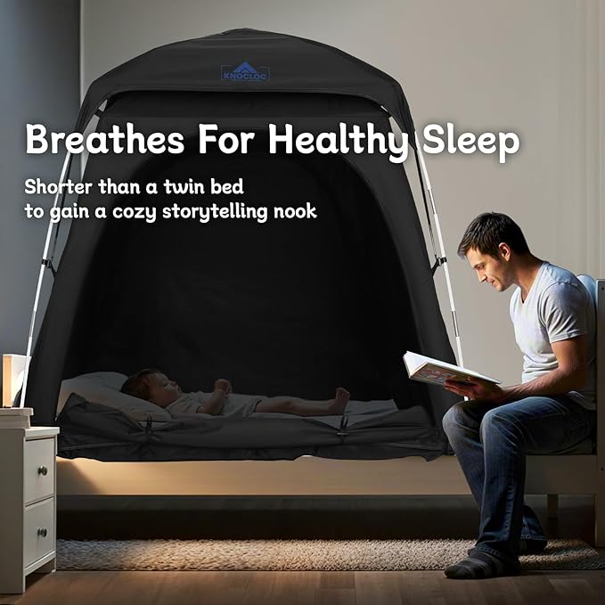 Baby Blackout Tent Fits Crib, Pack N Play, Toddler Travel Bed & Kids Cot, CPC Certified Sleep Pod with Fan Pocket 2 Mesh Doors, Breathable & Quiet Design, Easy Setup & Portable