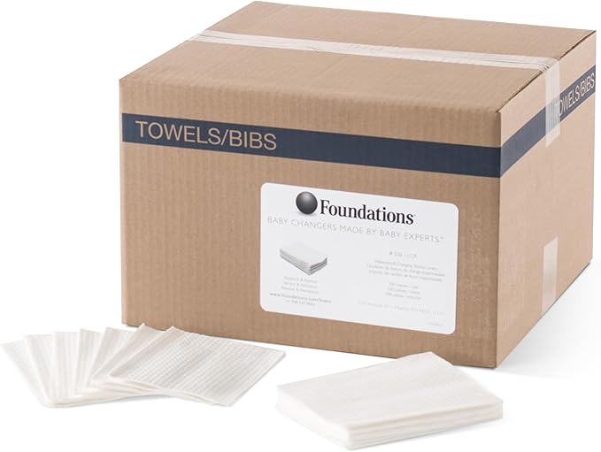 Foundations Waterproof Disposable Baby Changing Station Liner Refills for Commercial Restrooms, Doctor's Offices, Care Centers, 500 Pack, 2-Ply, 036-LCR