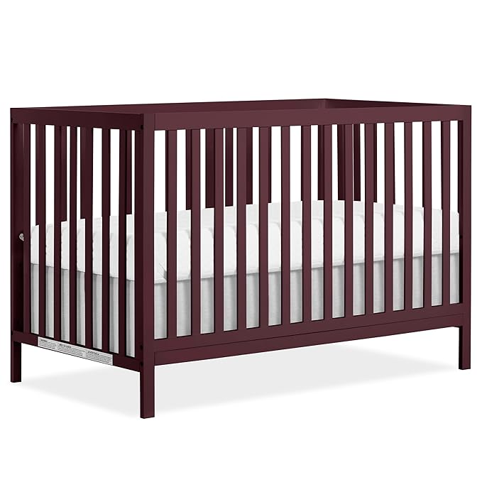 Dream On Me Synergy MOD 5-in-1 Convertible Full-Size Baby Crib with Toddler, Day & Full Bed Conversion in Auburn, GreenGuard Gold & JPMA, 3 Mattress Heights, Sustainable Pinewood