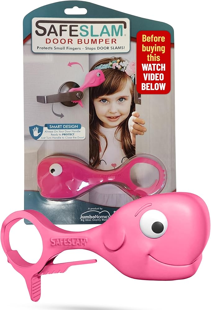 Baby Proofing Door Stopper, Door Pinch Guards Protect Child Fingers & PET Tails. Baby Safety Finger Protectors Prevent Pinch Injuries – Kids and Adults Love Whale Pinch Guard (Pink)