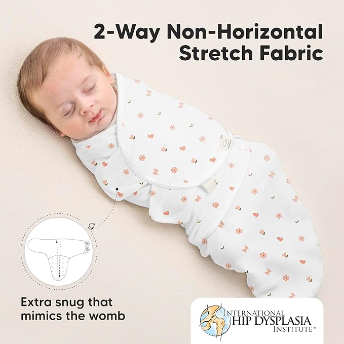 3-Pack Organic Baby Swaddle Sleep Sacks - Swaddles for Newborns, Infant 0-3 Months, Baby Girls, Boys, Soft & Snug Newborn Sleep Sack, Nursery Swaddling Blankets (Butterflies, XS)
