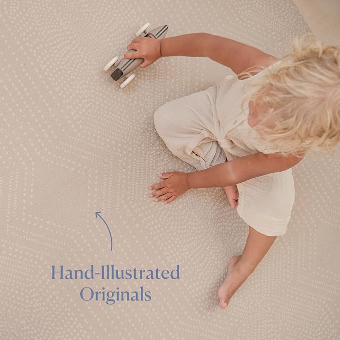 Toddlekind Premium Foam Playmat, 4 x 6 feet, 6 Tile Extra Thick Foam Floor Puzzle Mat for Babies/Toddlers Stylish, Non-Toxic, Odorless. Perfect for Tummy Time, Crawling, and Play. 0m+ (Beige/Brown)