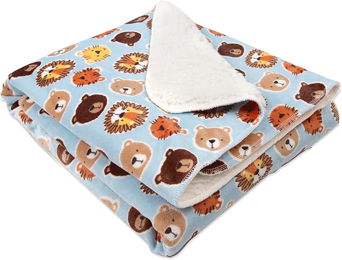 Baby Essentials Sherpa Fleece Baby Blanket 35x30 – Super Soft, Warm Reversible Baby Blankets for Newborns, Infants, Toddlers, and Nursery
