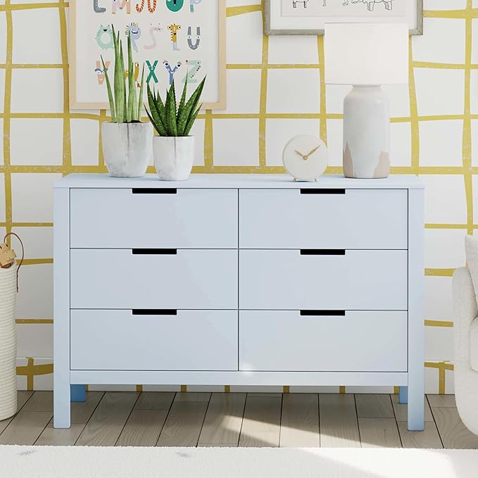 Carter's by DaVinci Colby 6-Drawer Double Dresser in Powder Blue, GREENGUARD Gold Certified