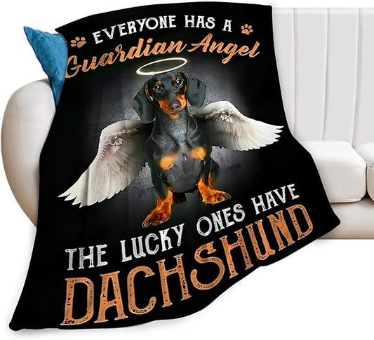 Dachshund Gifts & Decor: Cute Dog Throw Blanket - Soft, Warm, Cozy Fleece for Couch, Sofa, Bed - 50"x40"