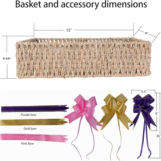 Gift Basket Empty for Baby Shower – Woven Cotton Rope Bin Nursery Shelf Storage Box (S:15 inch)