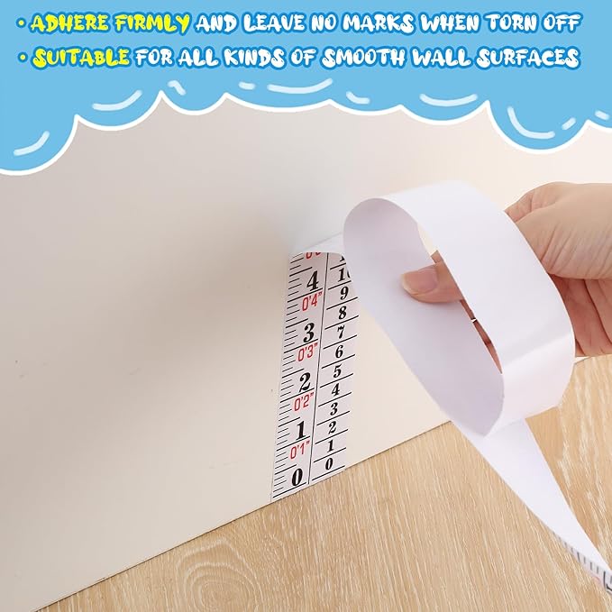 Tatuo 2 Pcs Growth Chart Wall Labels Height Indicator Tape Ruler Growth Chart Decor Height Indicator Adhesive Ruler for Home Room Measuring (White)