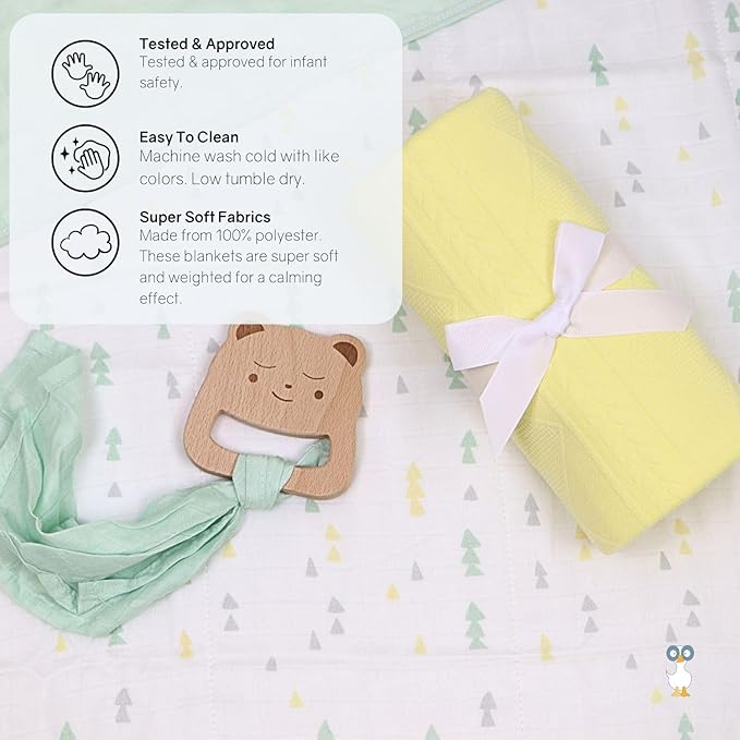 GooseWaddle Polyester Knit Baby Blanket, Yellow, 30x40, All Seasons (Yellow)