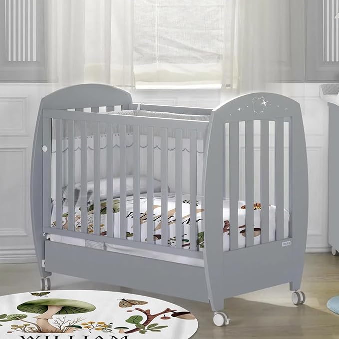 Custom Baby Crib Bedding Set - Mushroom Design Personalized Name Baby Nursery Bedding 3 Pcs Set - Chic Soft Blanket, Fitted Sheet, Room Rug for Newborns Boys Girls Gifts