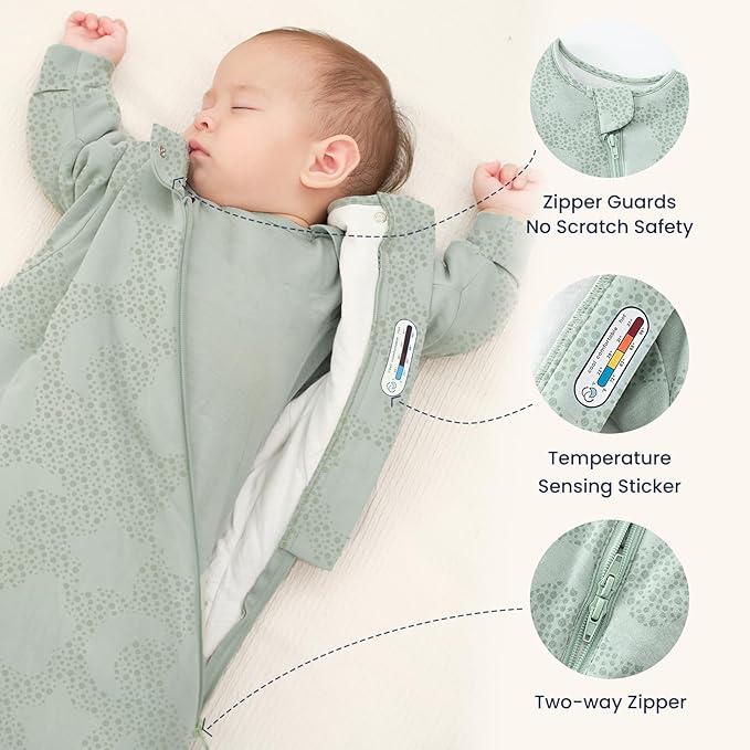 kaiya baby Unisex Sleeping Bag for Babies and Toddlers 2.5 Tog Sleep Sack, Long Sleeve Sleep Sack, Wearable Blanket Baby