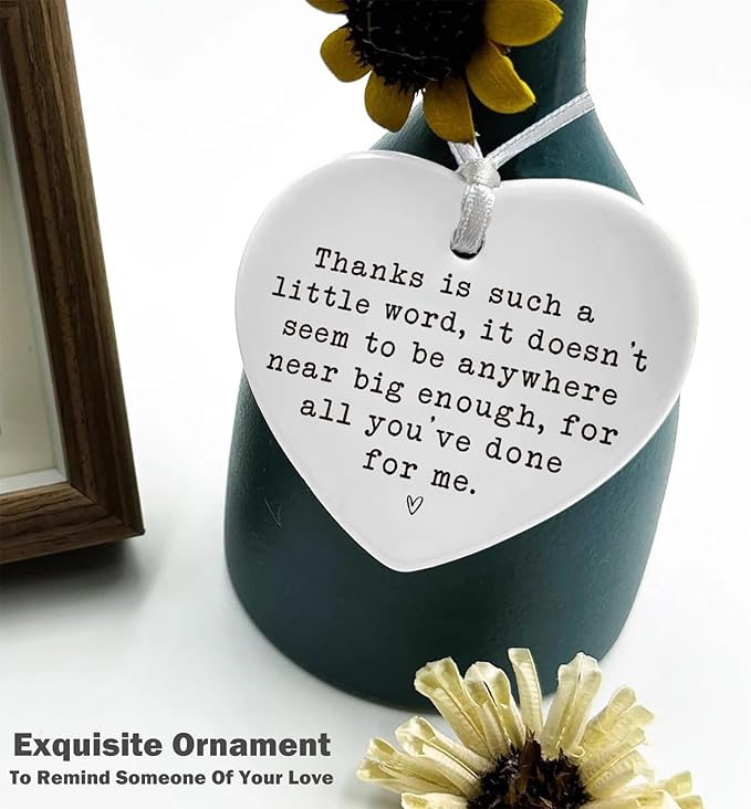 Heart Shaped Christmas Ornament-Thanksgiving Birthday for Family Leader Boss Teacher Mentor Tutor Coach Godparents Friends Thank You Appreciation Keepsake Decor