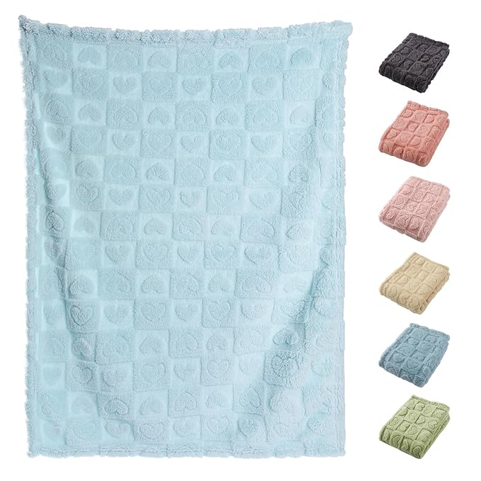 4 Pcs Baby Blankets for Boys Soft Toddler Small Blanket for Daycare, Fleece Kid Mini Blanket for Crib Baby Shower, 30 X 40, Blue Green White Grey
