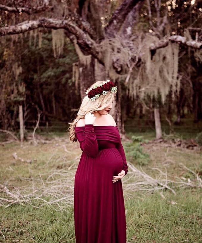 Vividsun Women Flower Crown Floral Headpiece Festival Wedding Hair Wreath Floral Crown (Burgundy)