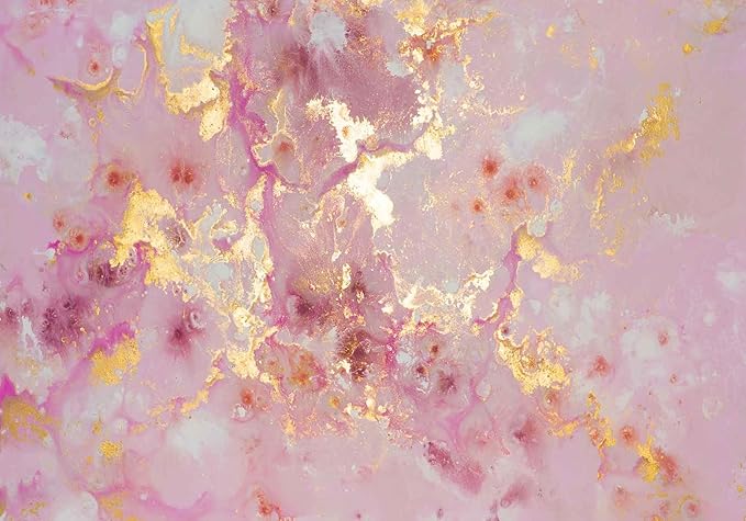Pink Marble Wallpaper Mural Abstract Gold Gilt Large Art Wall Mural for Bedroom Livingroom(Not Self-Adhesive)