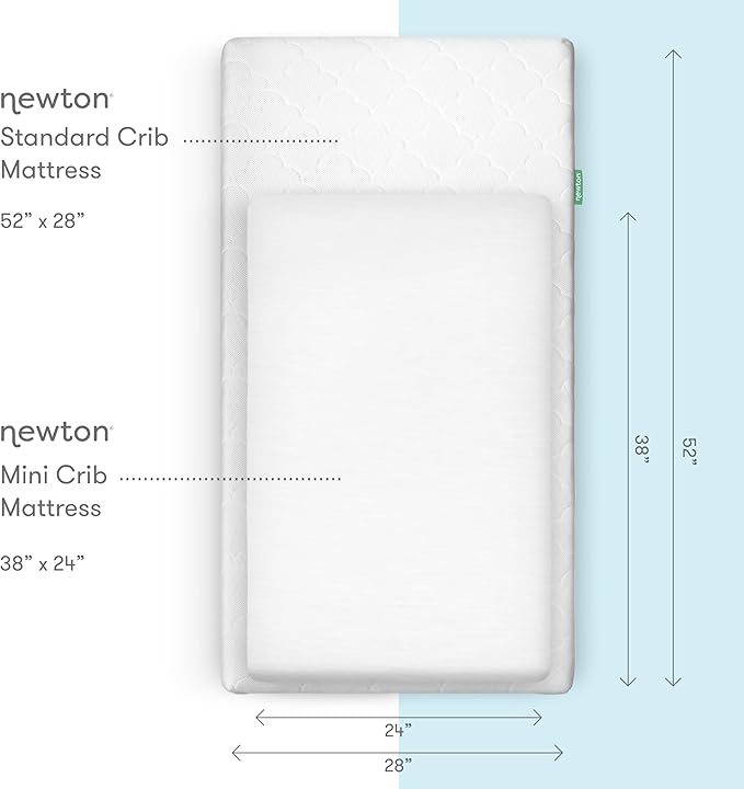 Newton Baby Fitted Mini Crib Sheets (2-Pack) | Organic Muslin Cotton, Breathable & Soft Baby Sheets, Washable Baby Mattress Sheets, Fits Mini Crib Mattresses 24" x 38", Plain White