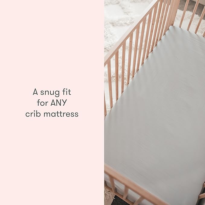 Newton Baby Fitted Crib Sheet (2-Pack) - Ultra Breathable and Soft, Organic Cotton, Fits All Standard Cribs, Twilight Grey