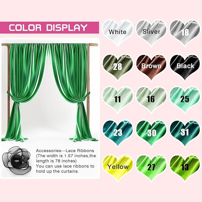 10x10ft Cristmas Green Curtains Wedding Backdrop Wrinkle Free Cristmas Green Photo Curtains Backdrop Drapes for Party Birthday Baby Shower Photography YUNBSDJ161