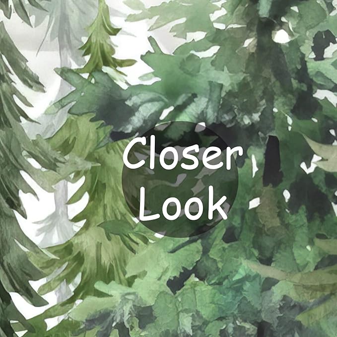 Green Forest Wall Mural Watercolor Woodland Wallpaper for Nursery Room (Not Peel n' Stick)