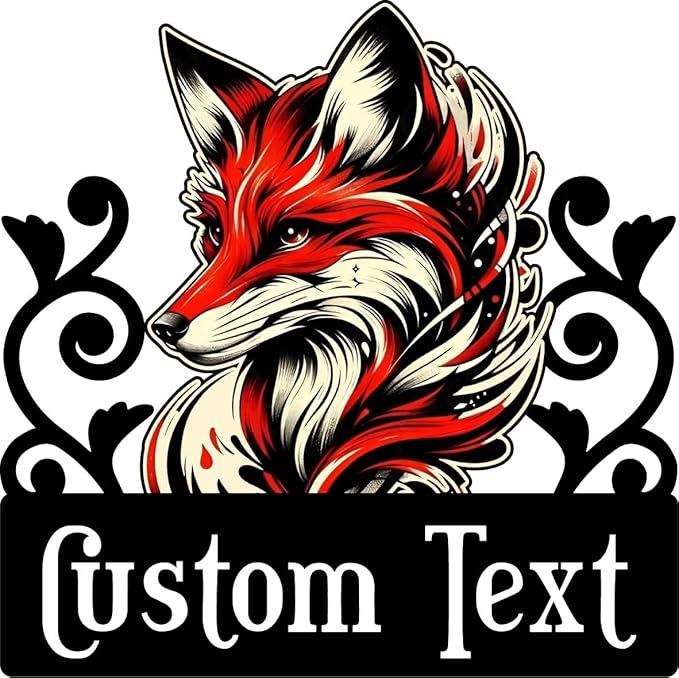 Personalized Fox Metal Wall Art, Fox Decor for Nursery or Cabin, Unique Housewarming Gift for Fox Lovers