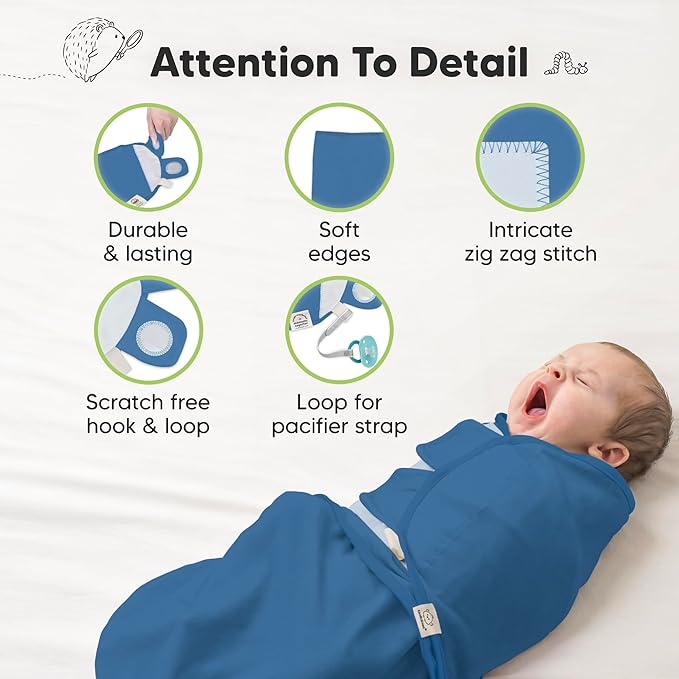 KeaBabies 3-Pack Organic Baby Swaddle Sleep Sacks - Swaddles for Newborns, Infant 0-3 Months, Baby Girls, Boys, Soft & Snug Newborn Sleep Sack, Nursery Swaddling Blankets (Valiant)