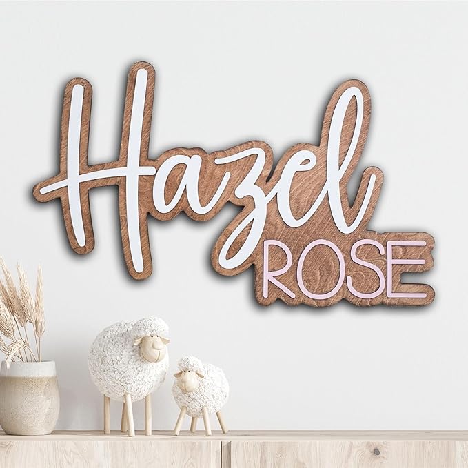 Personalized nursery name sign, name sign, baby name sign, name sign for nursery girl, wooden name sign, nursery decor, custom name sign, Wooden name signs for nursery gift