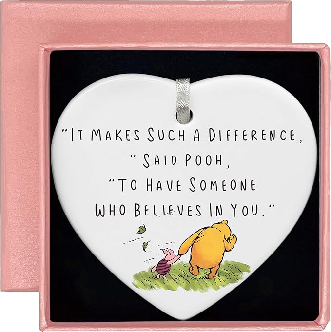 Teacher Mentor Gift-It Makes Such A Difference-Teacher Appreciation Ornament Keepsake for Classroom Educator Instructor-Heart Shaped Christmas Ornament Plaque Décor
