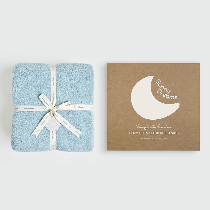 EVERGRACE Soft Plush Baby Blanket for Boys Girls, Double-Sided Fleece Fuzzy Toddler Nursery Blanket Lightweight Warm Cozy Throw Blanket for Baby Crib, Couch, Bed, Pearl Blue, 50"x60"