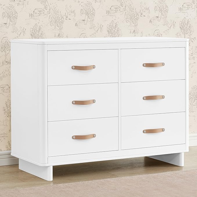 Delta Children babyGap Skye 6 Drawer Dresser with Interlocking Drawers Greenguard Gold Certified, Bianca White