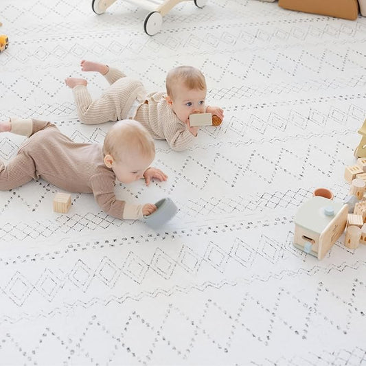 Baby Play Mat for Floor - Boho (6x8ft) - Premium EVA Foam Play Mat for Babies & Toddlers (Ages 0-5+) - Non-Toxic Playmat for Tummy Time, Crawling & Playroom - Stylish & Comfortable