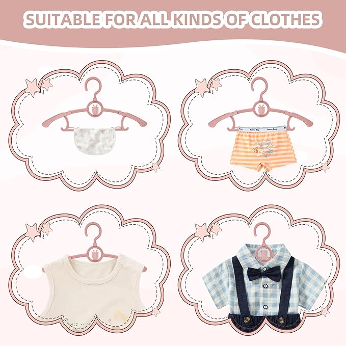 Baby Hangers for Closet, 360° Swivel Hook Kids Hanger, Non-Slip Baby Clothes Hangers, 20pcs Nude Pink Adjustable Toddler Hanger for Girl Boy Infant Kid Hangers, Space Saving