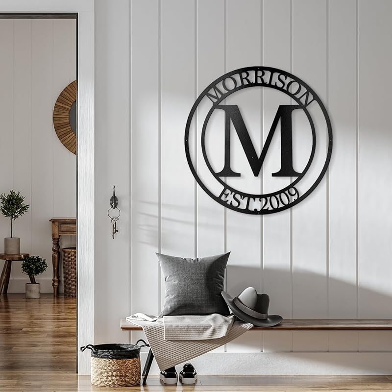 Custom Metal Signs Metal Name Sign Metal Wall Art Split Letter Monogram Wall Decor Metal Wall Art Last Name Sign Family Name Sign Personalized Wedding Gift Fire Pit Sign Outdoor Decor Cabin Sign