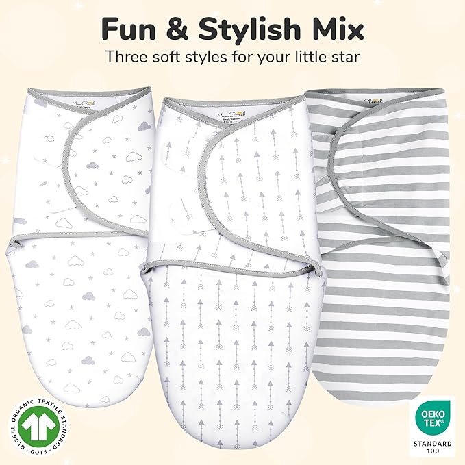 Mama Cheetah Baby Swaddle Sack, Organic Swaddle Blanket, Newborn Swaddling Sleep Sacks, Adjustable Infant Swaddle Wrap, Easy Swaddles for Boy Girl 0-3 Month, Baby Essentials, Nursery Swaddling, 4-Pack