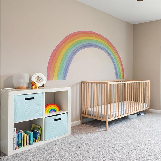 Watercolor Rainbow, Sun, Polka Dots Wall Decal for Kids Room, Nursery, Baby Room Decor, Polka Dots Mural, Rainbow Wallpaper (Rainbow, Medium)