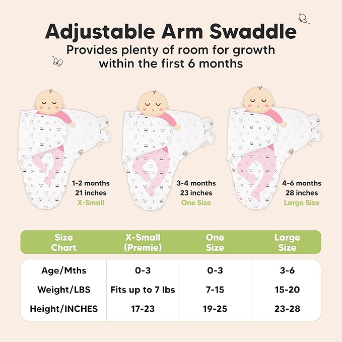 KeaBabies 3-Pack Organic Baby Swaddle Sleep Sacks - Swaddles for Newborns, Infant 3-6 Months, Baby Girls, Boys, Soft & Snug Newborn Sleep Sack, Nursery Swaddling Blankets (Nordic, L)