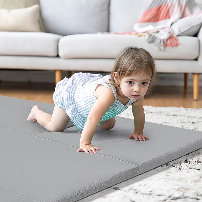 MeMoreCool Kids Floor Futon Mattress, Play Mat Muscle Mat Large 6x4 FT, Thicken Foam Tatami Mattress for Children Play Area, Foldable Sleeping Crawling Pad for Playroom