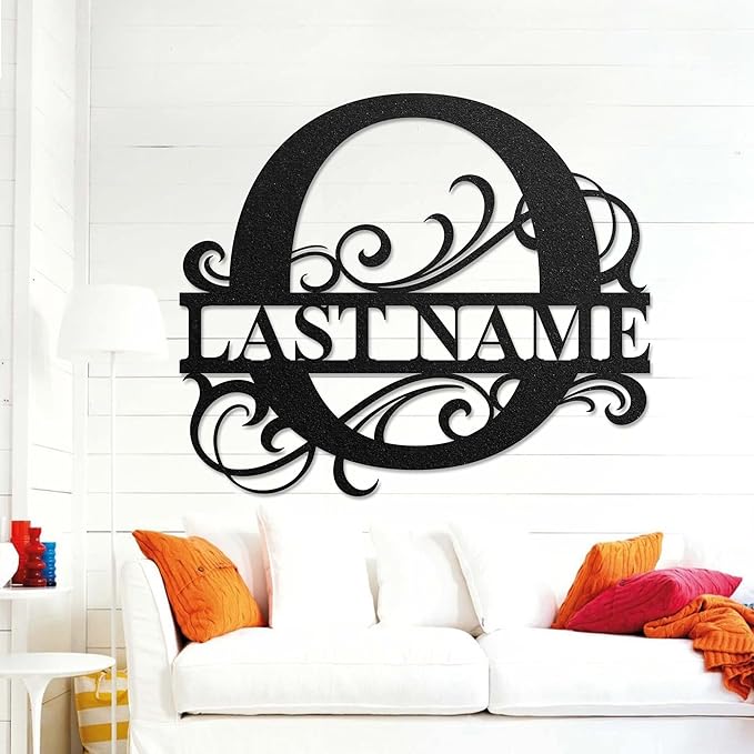 LULLBABYMALL Custom Metal Signs - Last Name Sign, Split Letter Monogram, Letter O, Family Name Wall Art, Outdoor Metal Signs, Personalized Wedding Gift