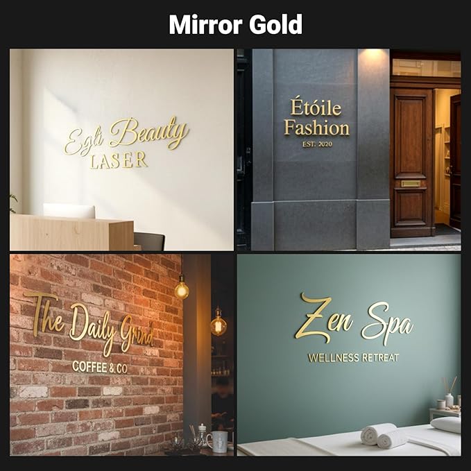 Personalized Business Sign - Custom 3D Laser Cut Acrylic Sign, Business Logo for Wall, Storefront, Salon, Wedding, Office, Company, Cafe, or Home Décor