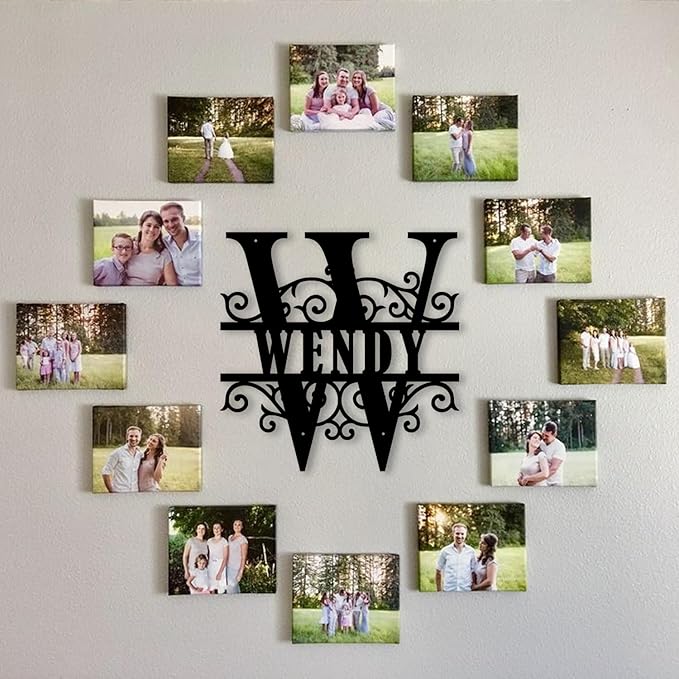 Metal Signs Customized, Metal Name Signs Personalized, Custom Family/Last Name Sign, Split Letter Monogram Wall Decor, Personalized Wedding/New home Gift, Indoor/Outdoor Sign