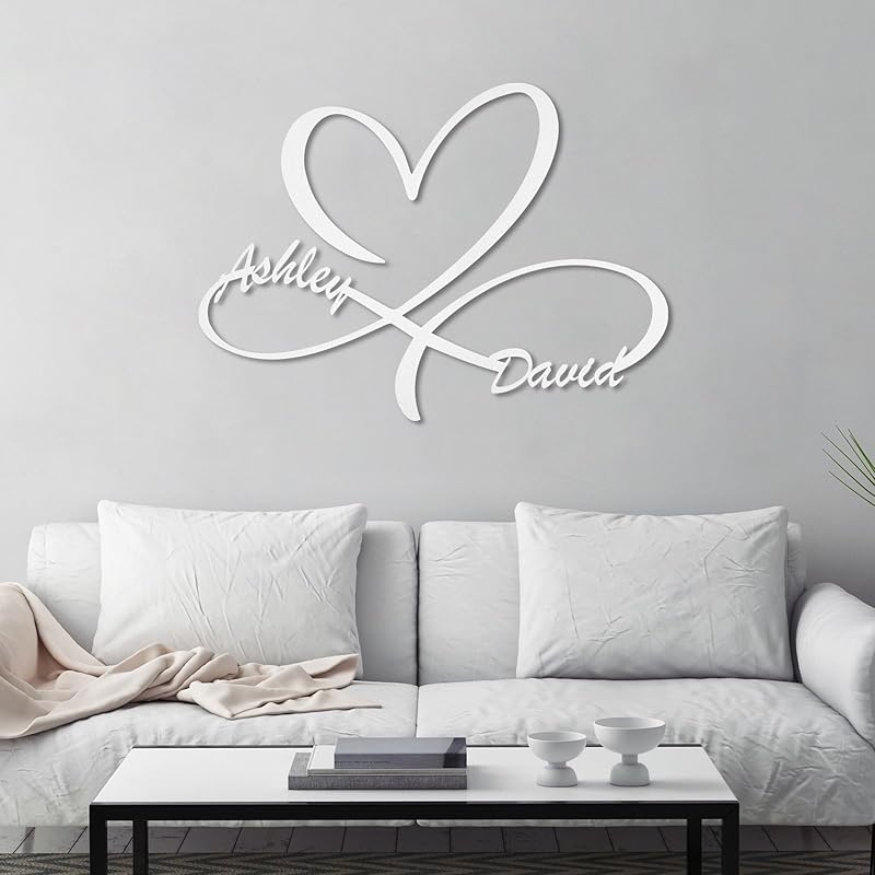 Custom Infinity Sign for Couples Metal Wall Art Personalized Valentines Day Decorations Wedding Gifts Custom Metal Signs First Names S Bridal Shower Gifts Bedroom Decor for Couples