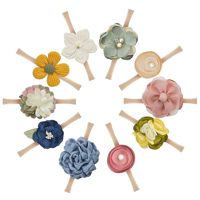 Baby Girl Headbands and Bows for Newborn Infant Toddler Nylon Hairbands Hair Accessories