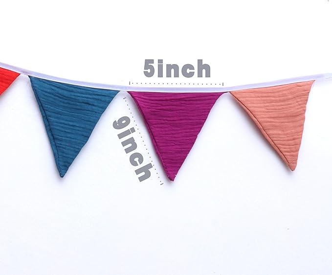 Pennant Banner Flags,Infant and toddler room decoration pennant,for Nursery Decor Baby Birthday Boho Wedding Shower Party Event (Coloured Banner)