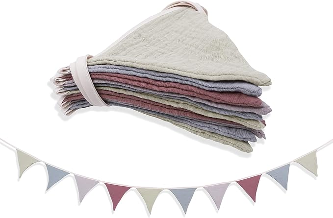 Pennant Banner Flags,Infant and toddler room decoration pennant,for Nursery Decor Baby Birthday Boho Wedding Shower Party Event (Colorful triangular flag banner90)