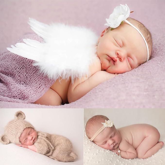 3 PCS Newborn Photography Props, 0-3 Months Baby Posing Pillow, DIY Newborn Professional Photograph Shoot Set (White)